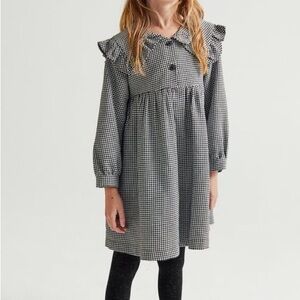 Zara Girl peter pan collard houndstooth dress size 11-12(152cm)